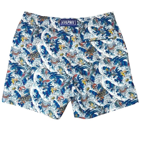 Culprit‎ ‘Shark Attack’ Men’s Swim Trunks, Size XL - Picture 6 of 8